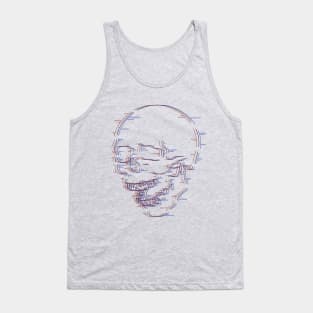 Glitch Skull (Black Base) Tank Top